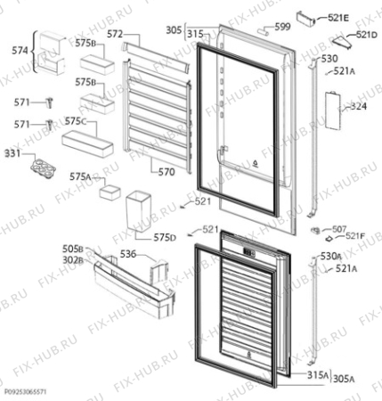 Взрыв-схема холодильника Aeg S83920CMXF - Схема узла Door 003